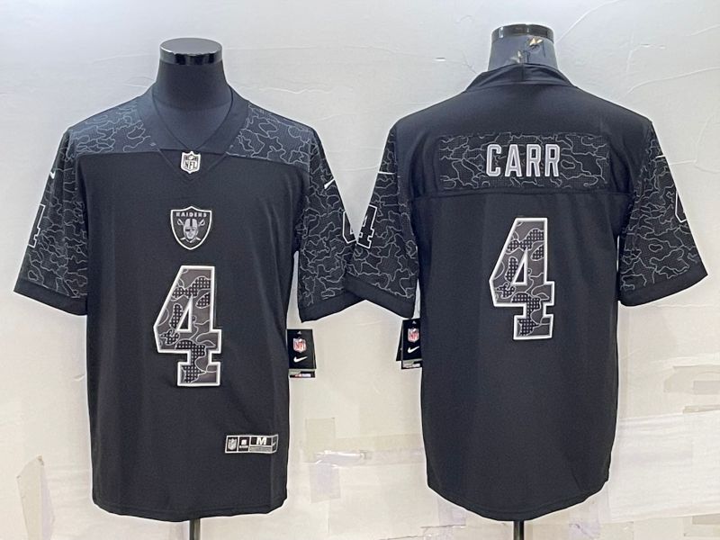 Men Oakland Raiders #4 Carr Black Reflector 2022 Nike Limited NFL Jersey